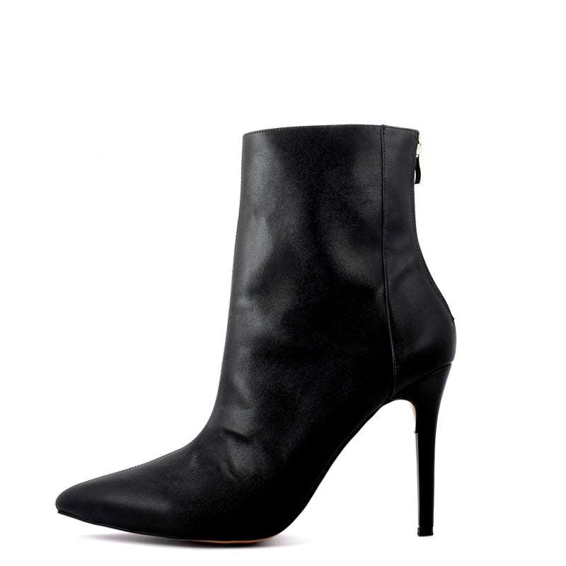 Frida Black Pointed-Toe Bootie