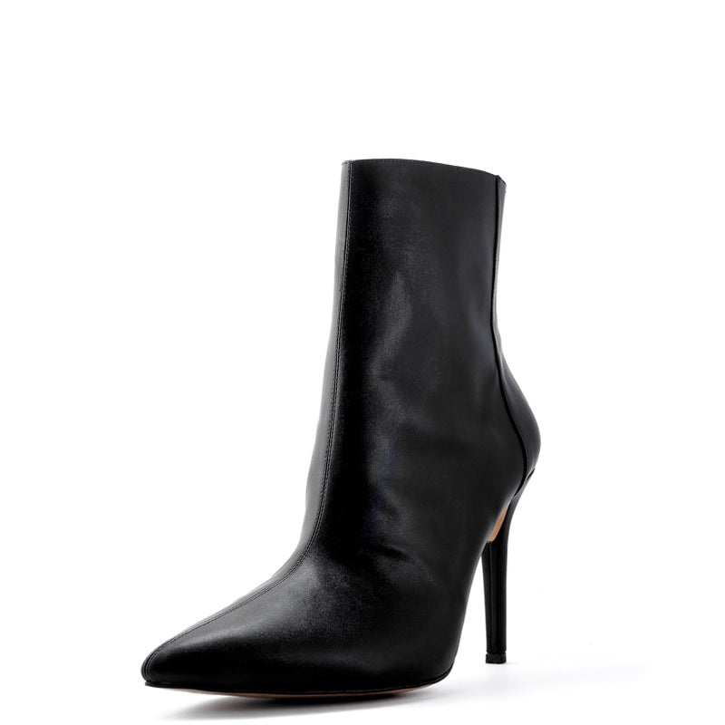 Frida Black Pointed-Toe Bootie