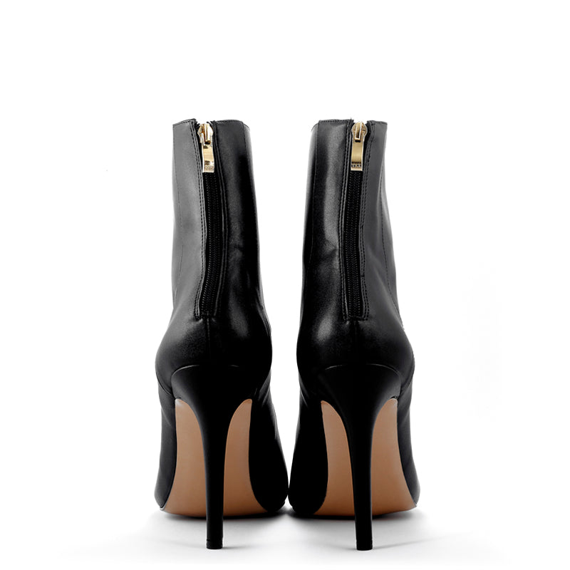 Frida Black Pointed-Toe Bootie