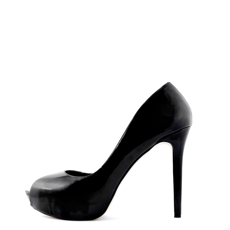 Jess Black Open-Toe Platform Pump