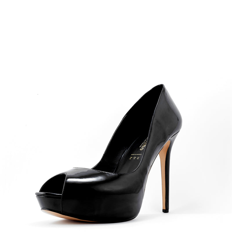Jess Black Open-Toe Platform Pump
