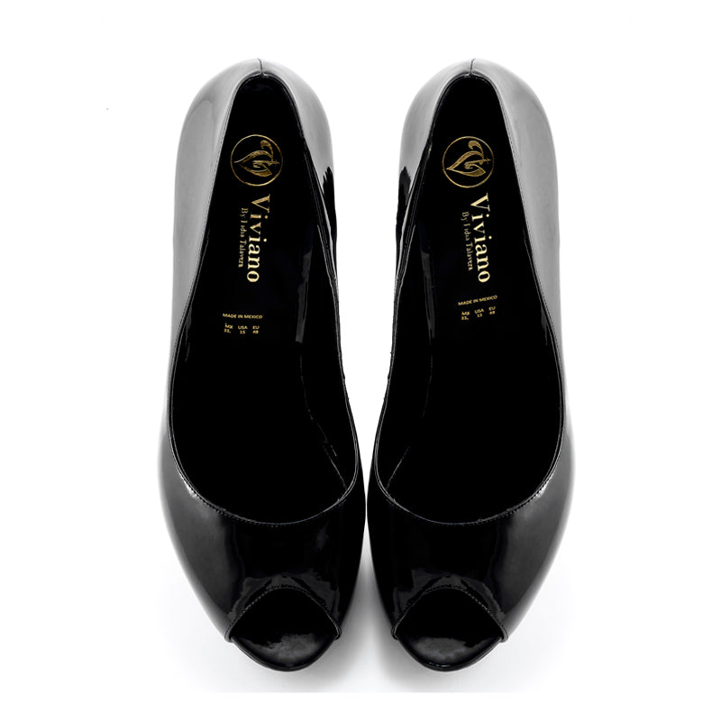 Jess Black Open-Toe Platform Pump