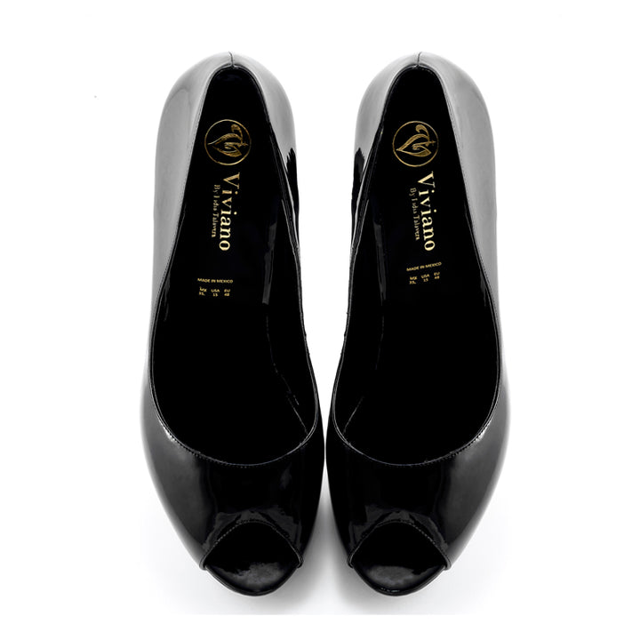 Jess Black Open-Toe Platform Pump