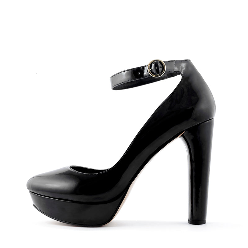 Remi Black Chunky Heel Pump