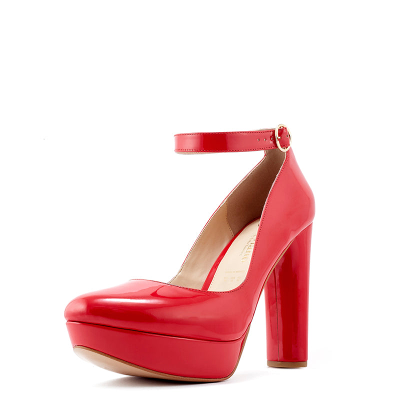 Remi Red Chunky Heel Pump