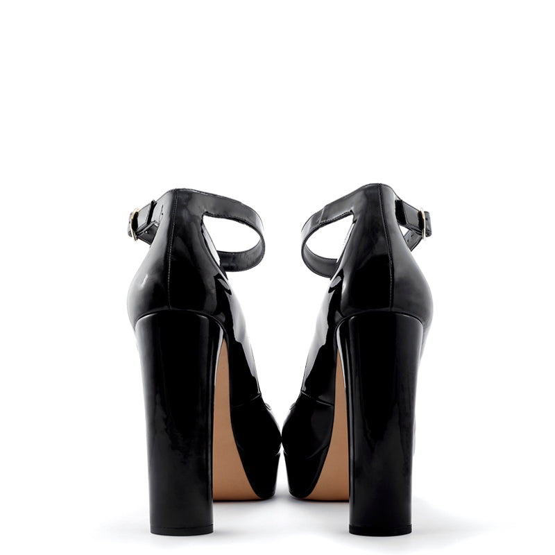 Remi Black Chunky Heel Pump