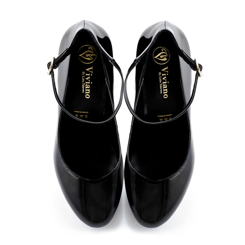 Remi Black Chunky Heel Pump