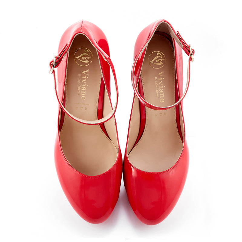 Remi Red Chunky Heel Pump