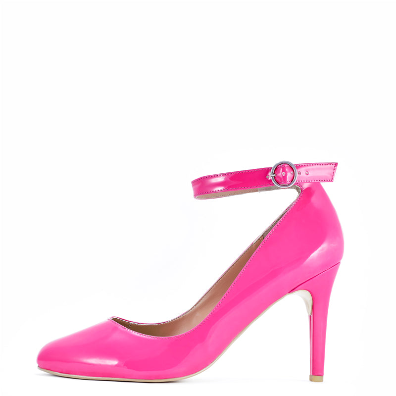 Remi Pink Pump With Ankle Strap