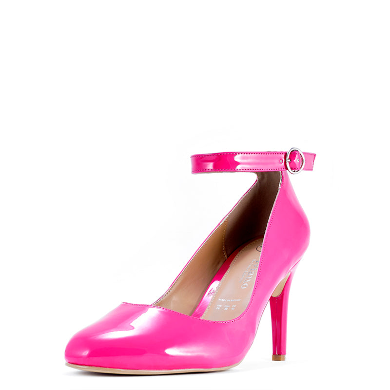 Remi Pink Pump With Ankle Strap