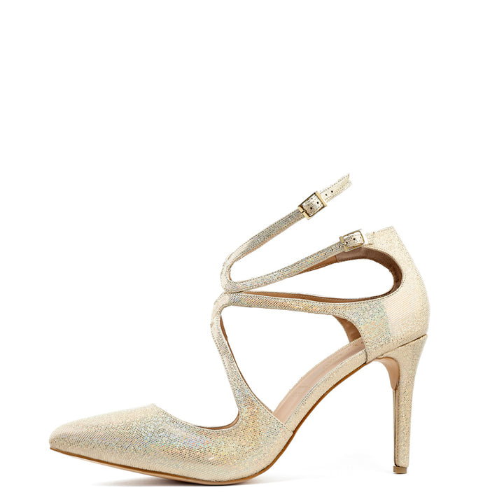 Sofia Gold Strappy Pumps