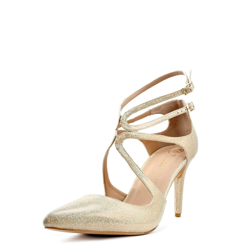 Sofia Gold Strappy Pumps